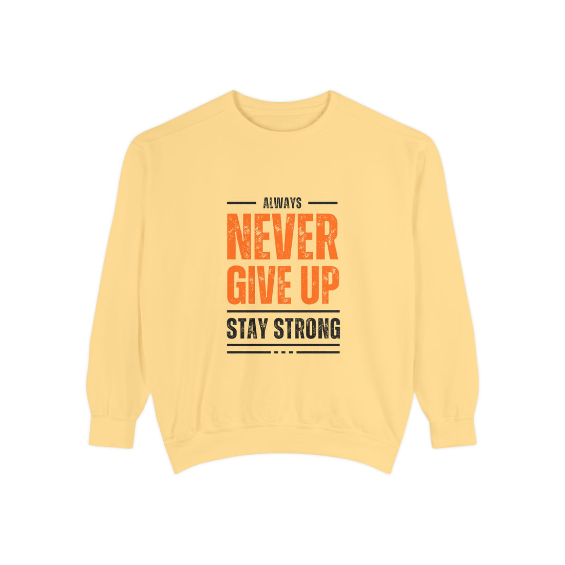 Unisex Never Give Up Sweatshirt - Stay Strong Motivation Apparel