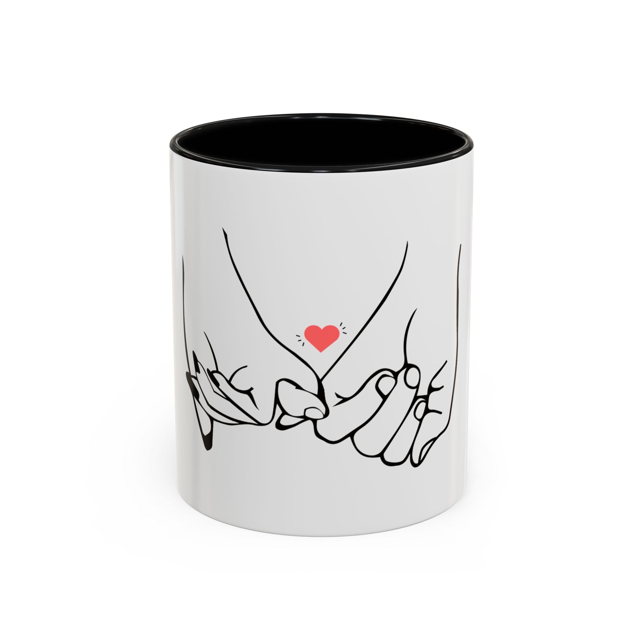 Cute Couple Holding Hands Coffee Mug - Love Heart Design | Perfect Gift for Valentine's Day & Anniversaries