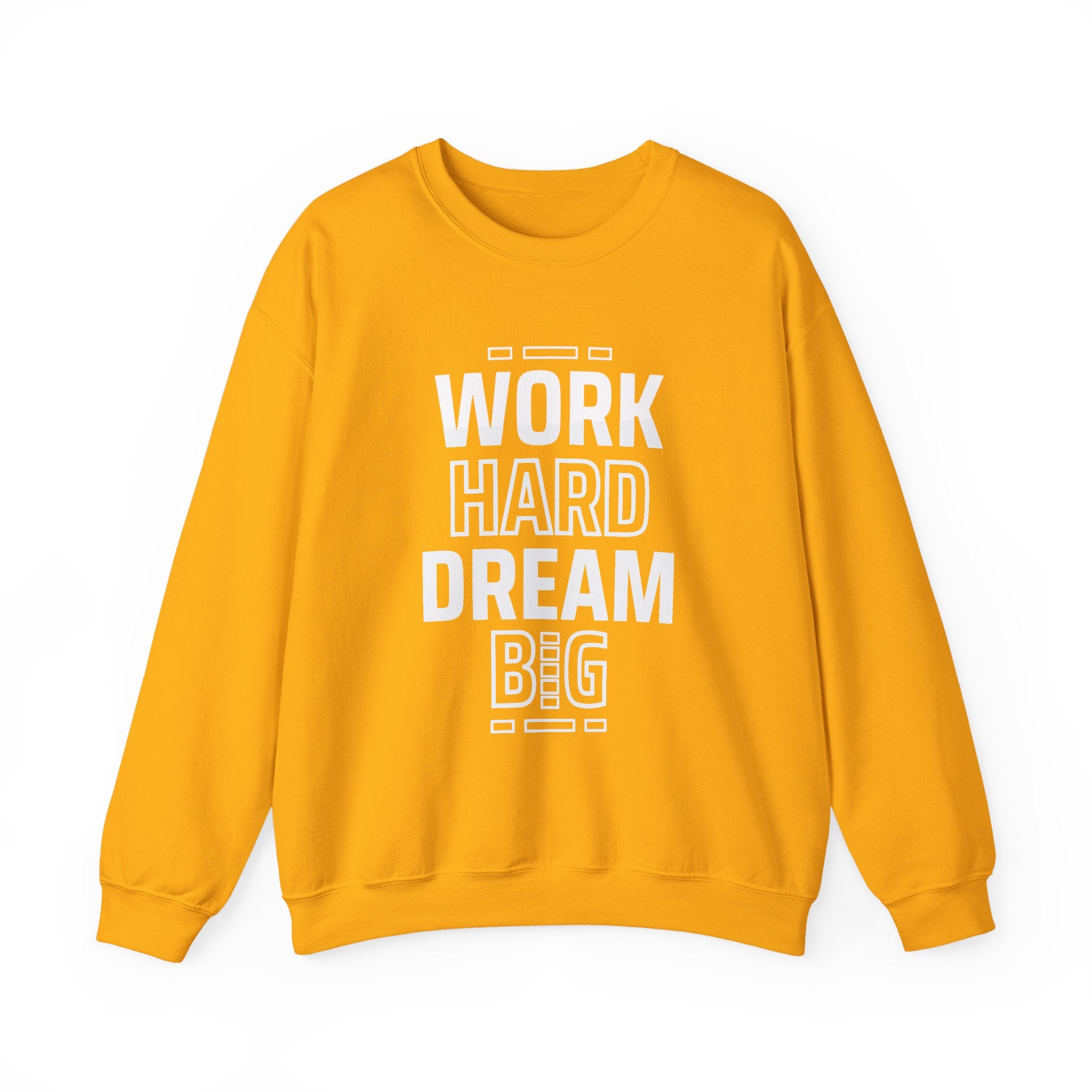 Motivational Crewneck Sweatshirt - "Work Hard Dream Big" for Inspiration and Comfort